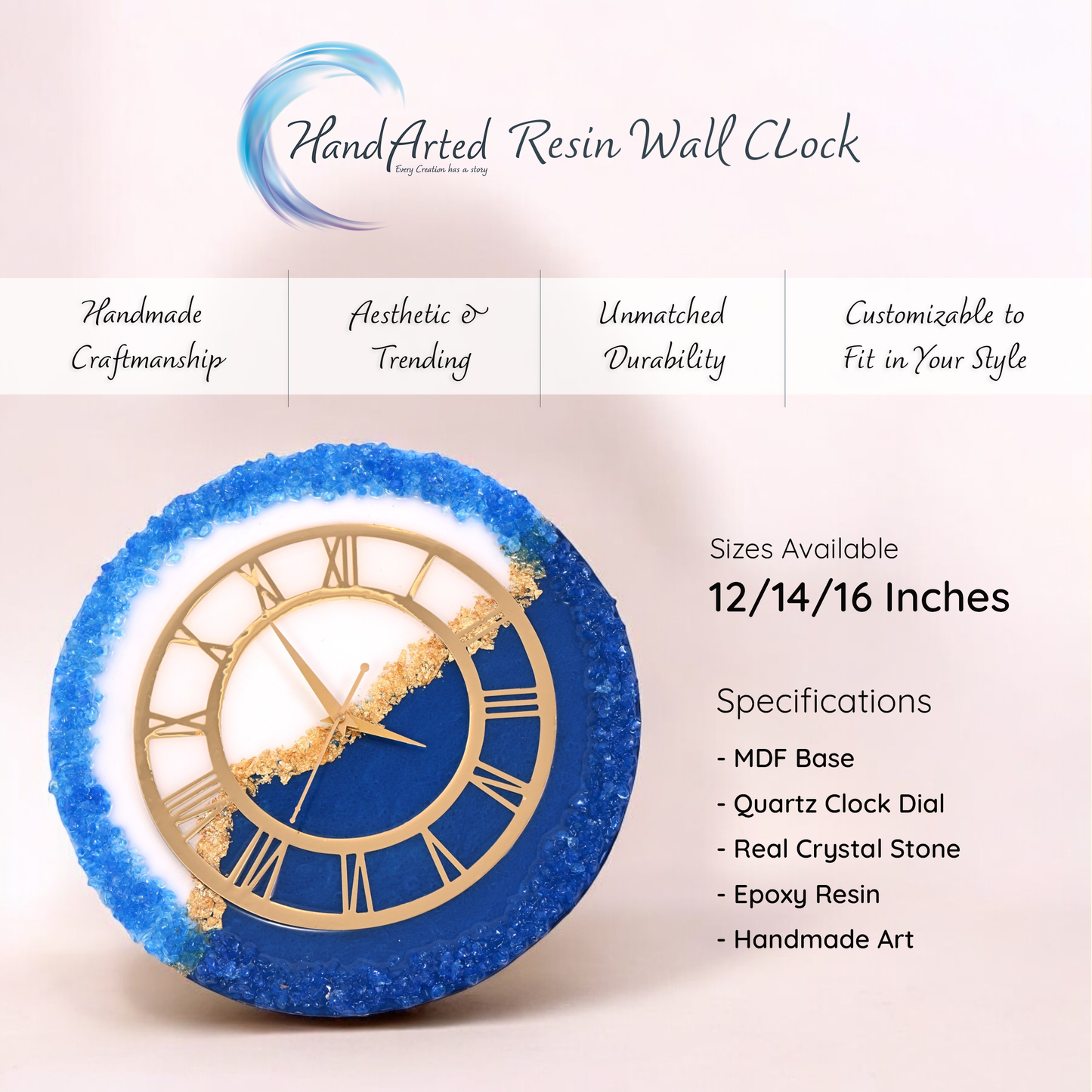 Blue Crest Clock