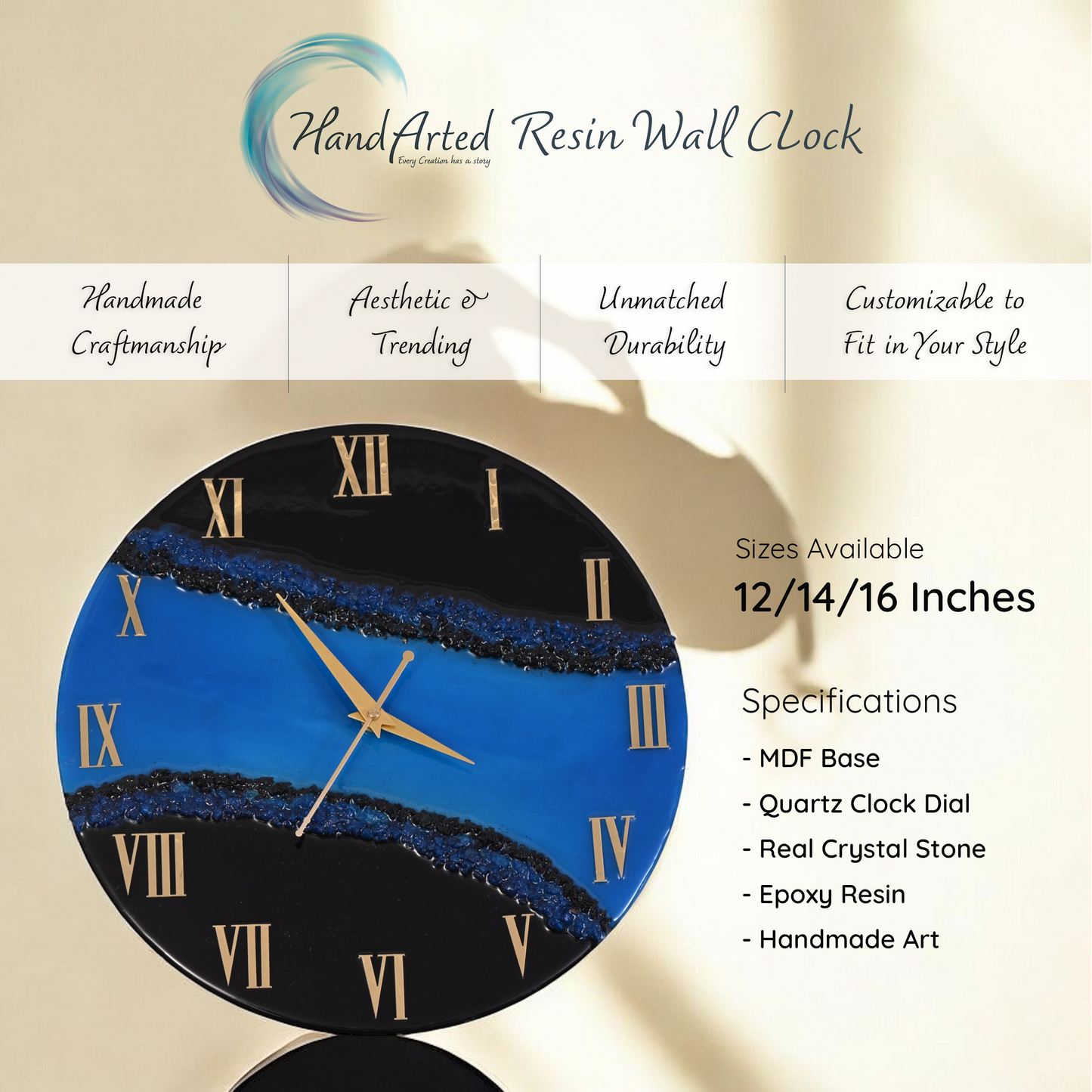 Azure Midnight Clock