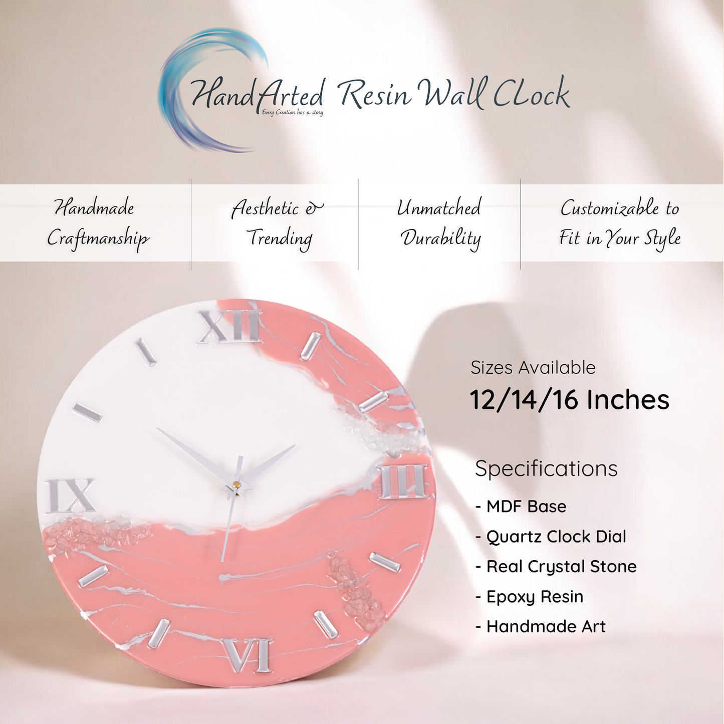 Blush Wave Clock