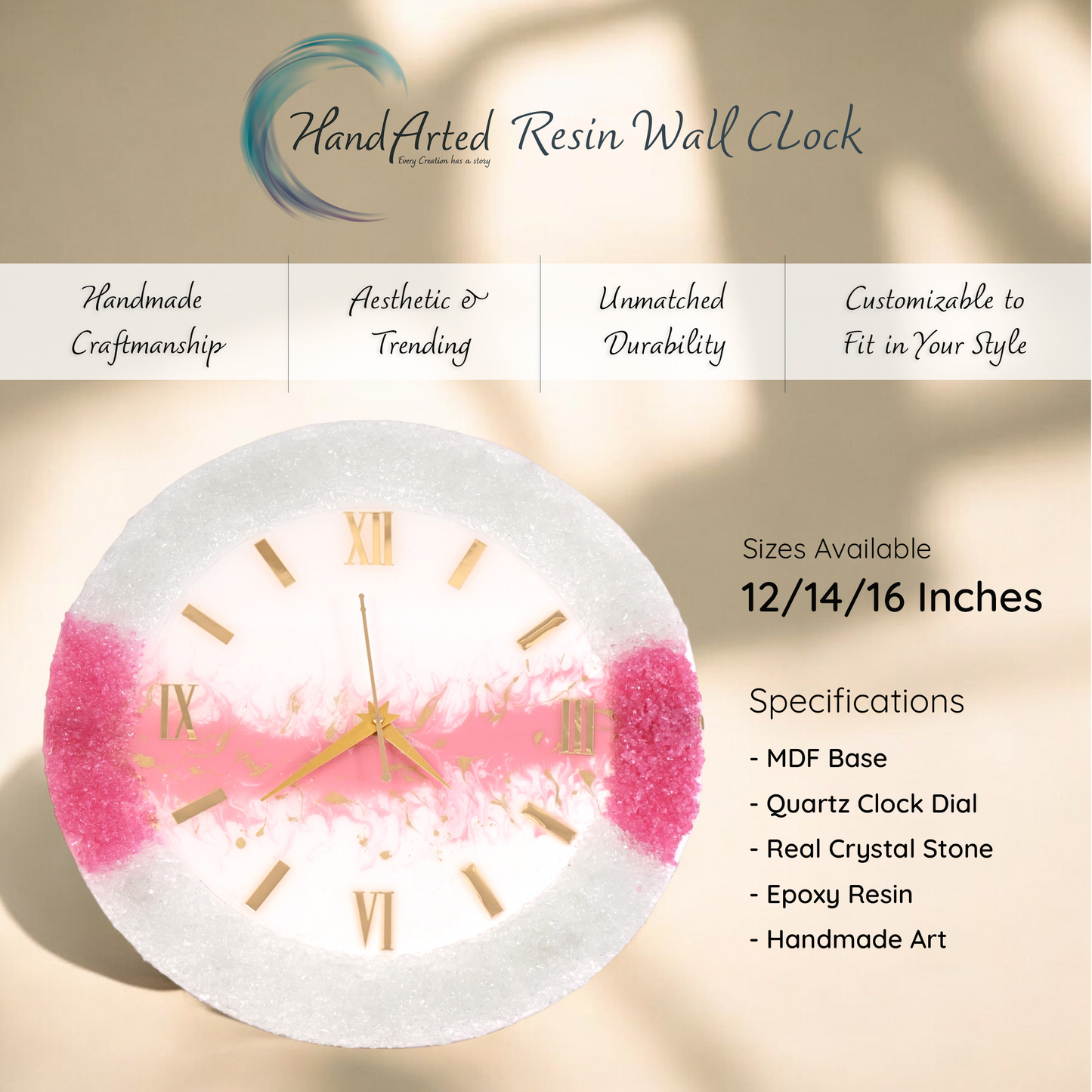 Rose Quartz Clock