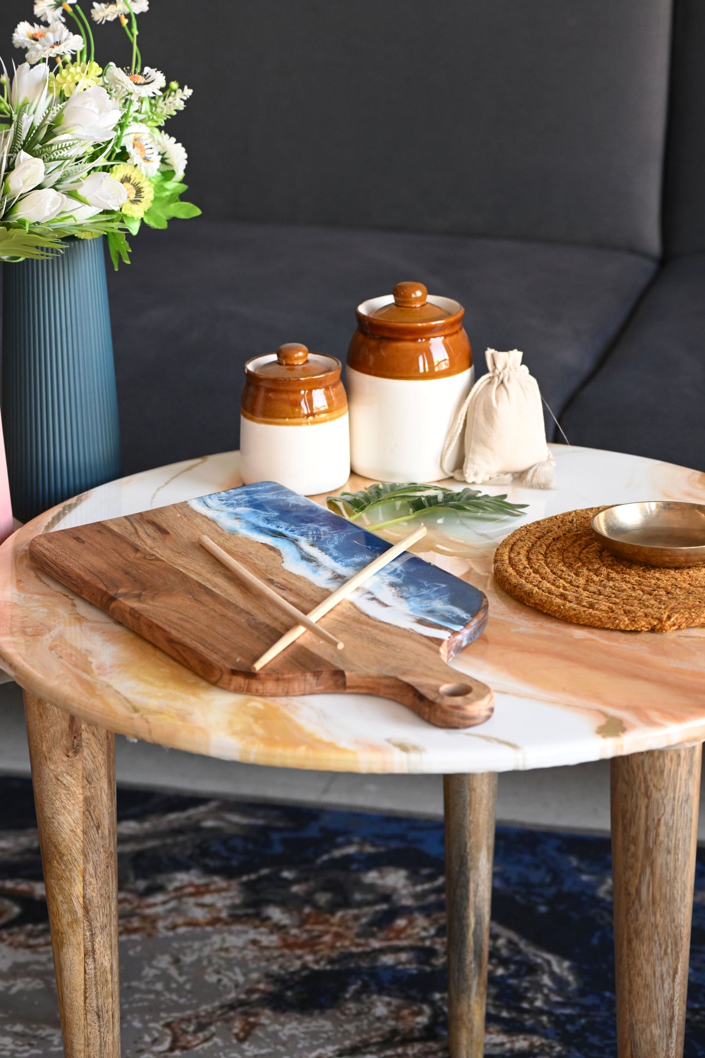 HandArted Resin Chopping Board – Ocean Wave Edition
