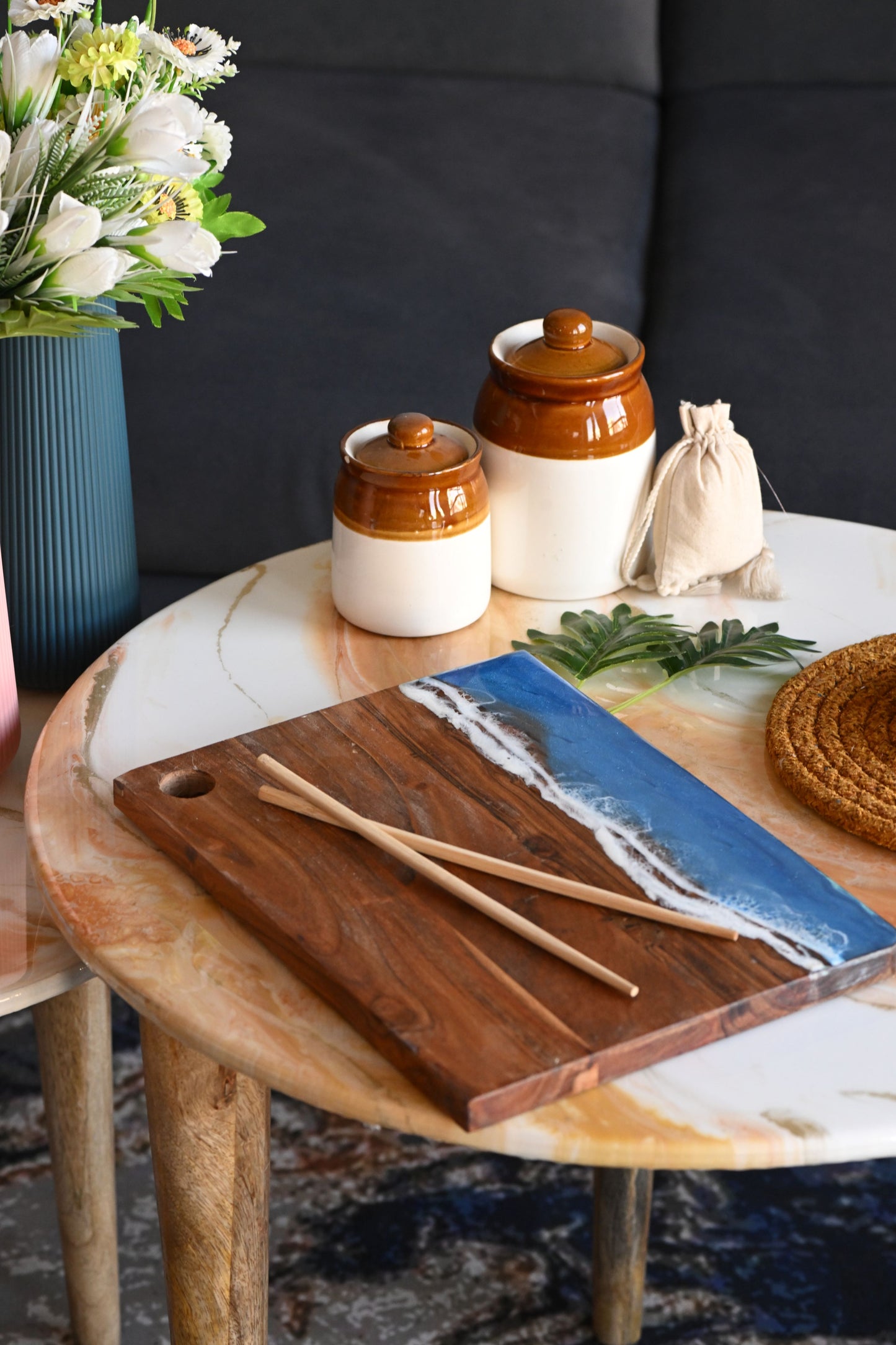 π Handcrafted Resin Chopping Board β Ocean Wave Edition