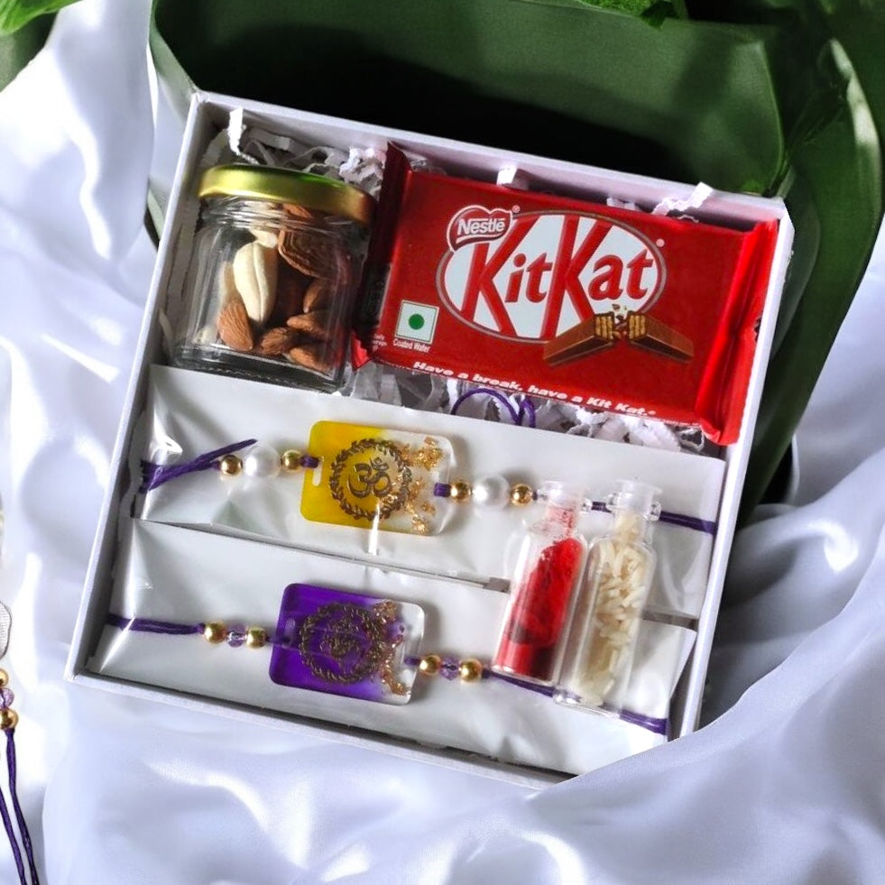 π Customized Resin Rakhi Hamper for Brother β Sweet, Traditional & Thoughtful