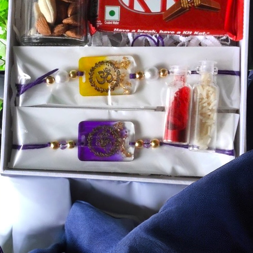 π Customized Resin Rakhi Hamper for Brother β Sweet, Traditional & Thoughtful