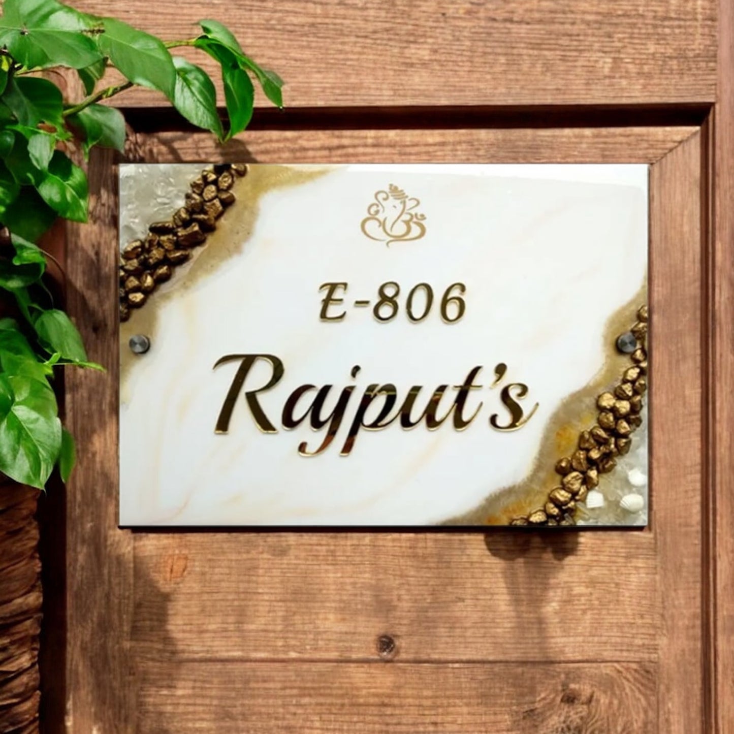 ❤️ Resin Name Plate – Divine Elegance for Your Sweet Home