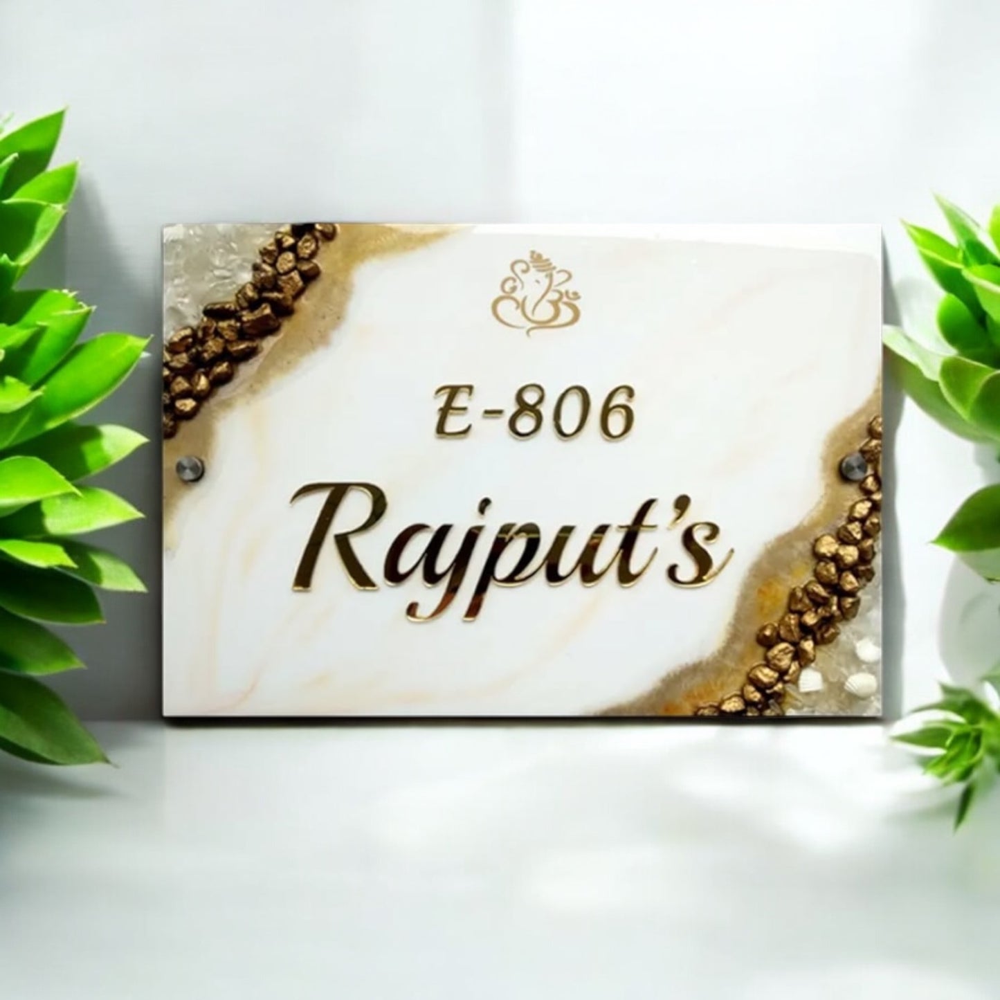 ❤️ Resin Name Plate – Divine Elegance for Your Sweet Home