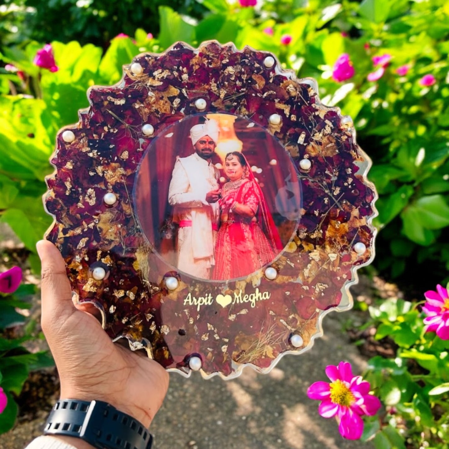 ❤ Resin Varmala Photo Frame – Cherish Your Everlasting Love