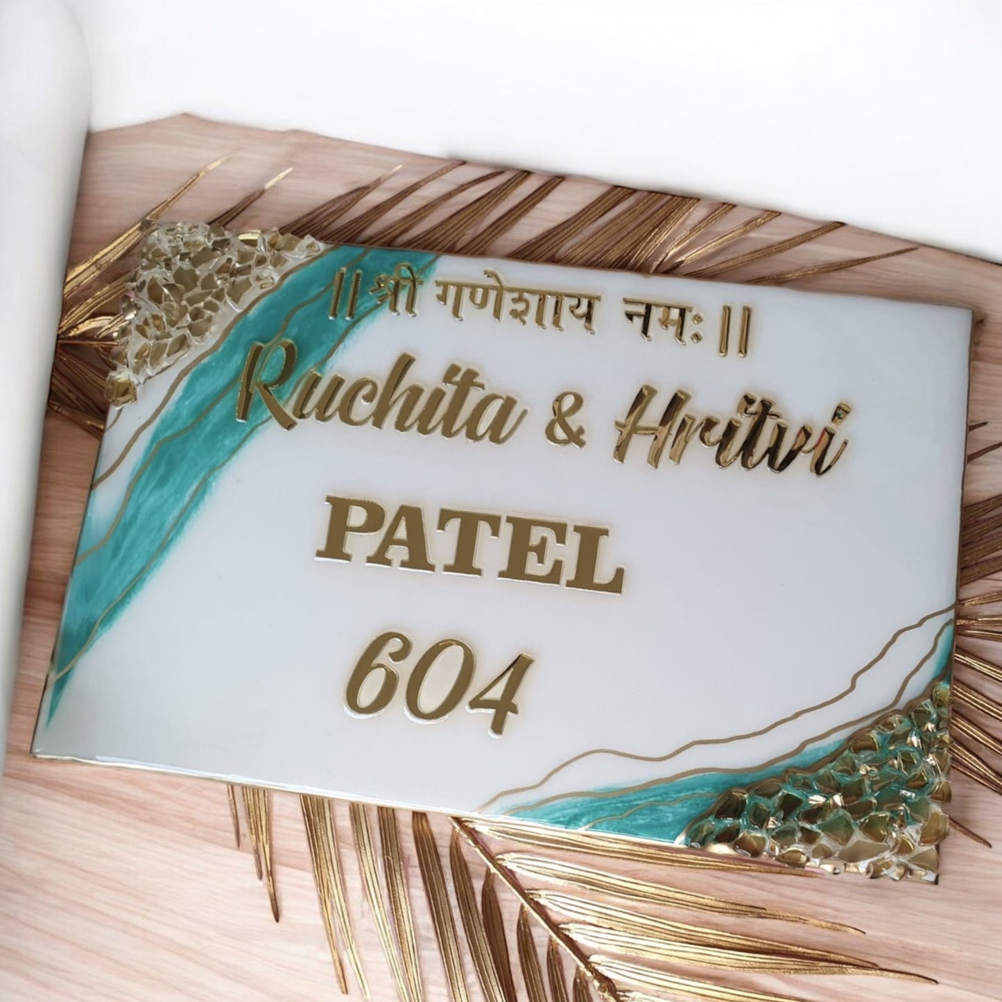 ❤️ Resin Name Plate – Serene & Elegant for Your Sweet Home