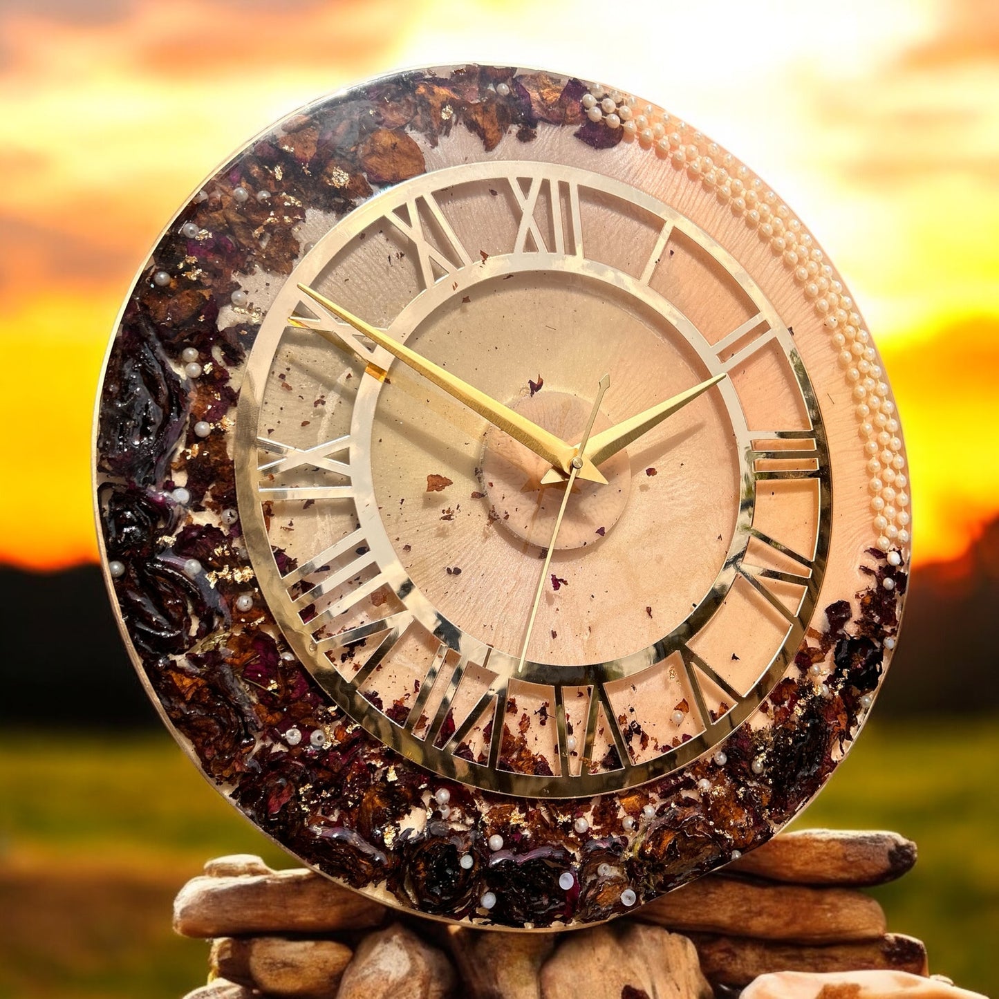 Golden Dusk Clock