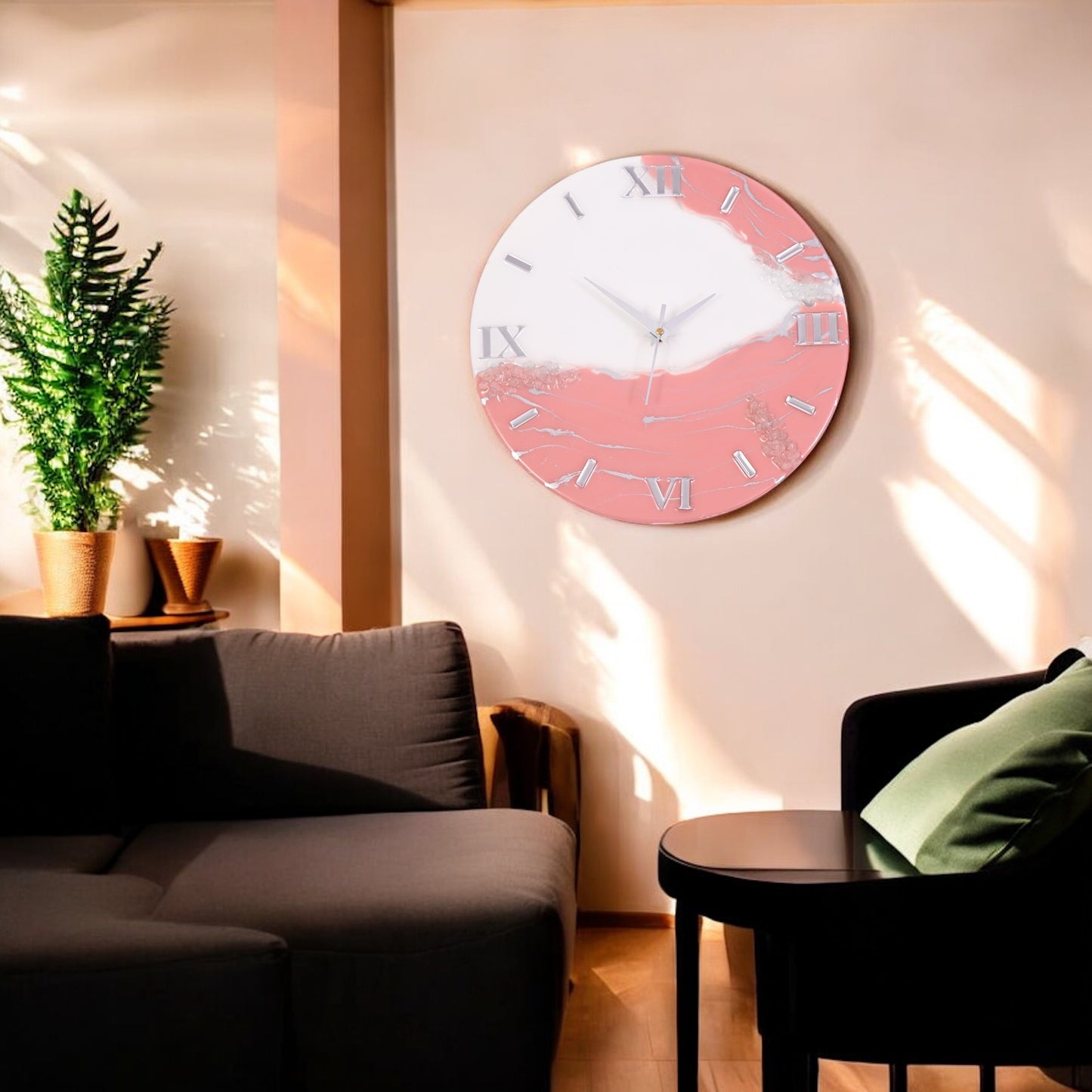Blush Wave Clock