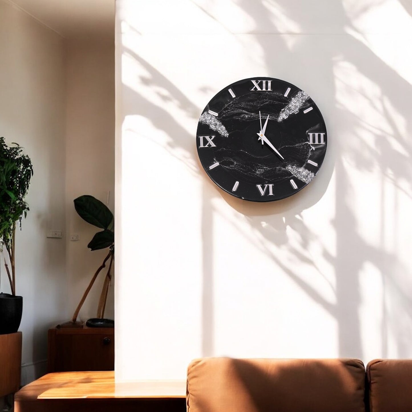 Midnight Marble Resin Wall Clock – Sophistication That Tells Time