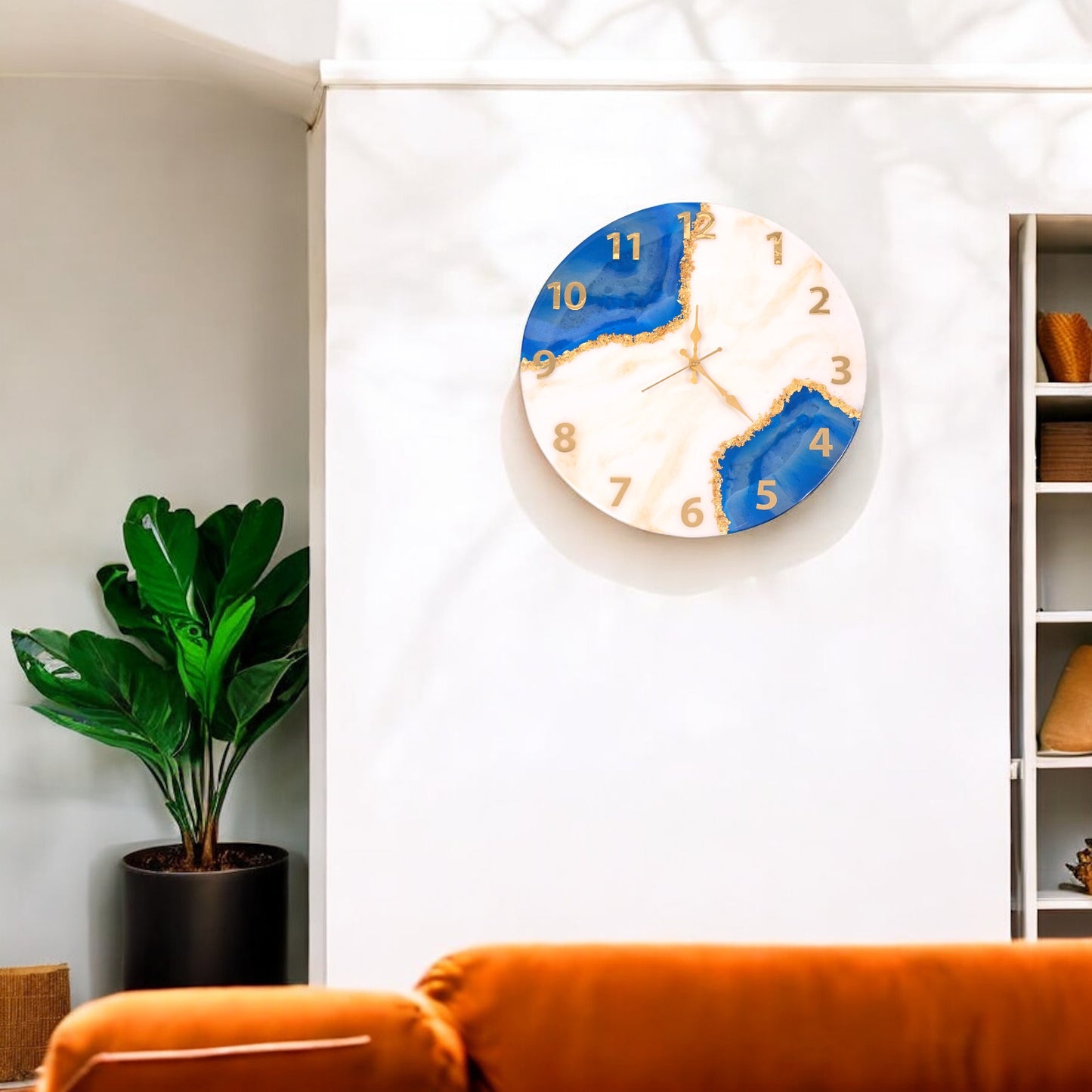 Ocean Luxe Resin Wall Clock – Art Meets Timeless Elegance