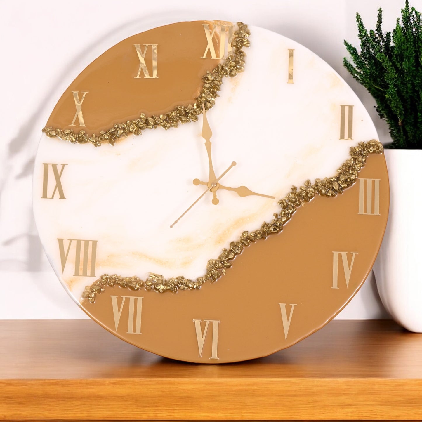 Earthstone Bronze Resin Wall Clock – Where Art Meets Time
