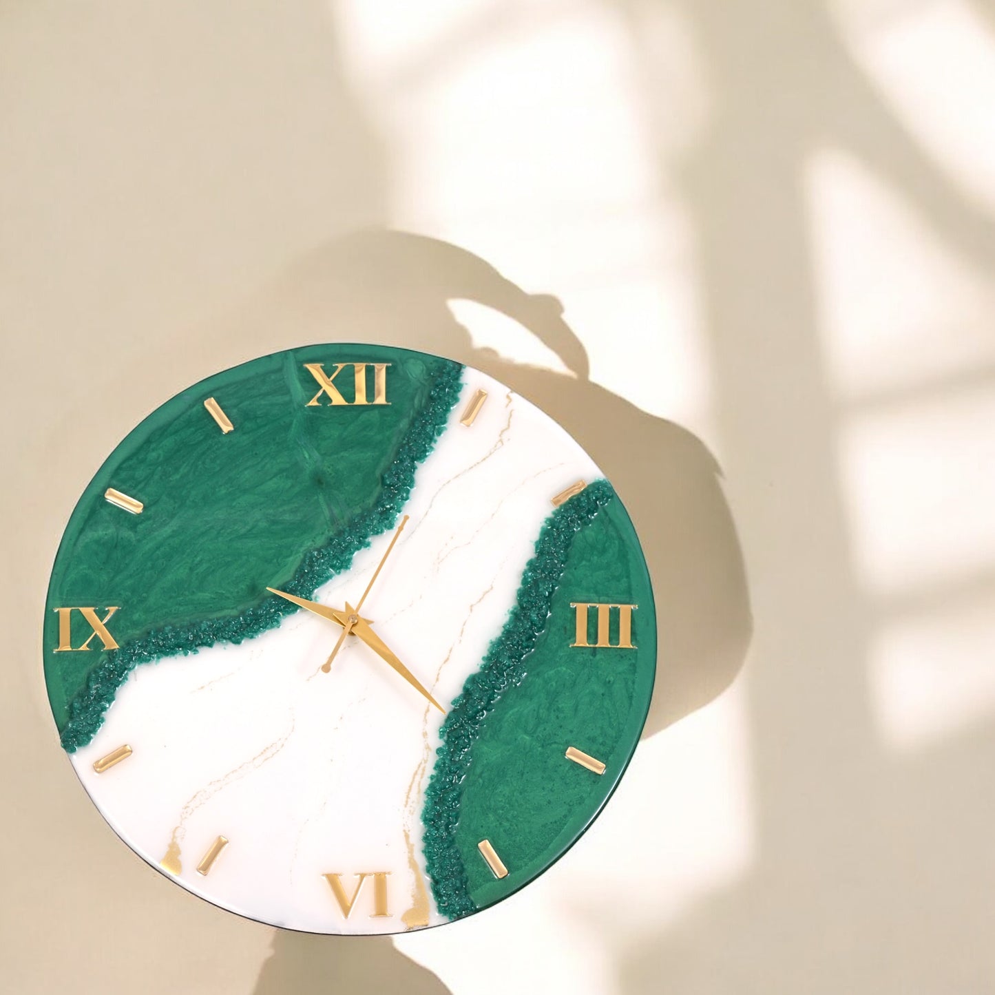 Jade Marble Clock