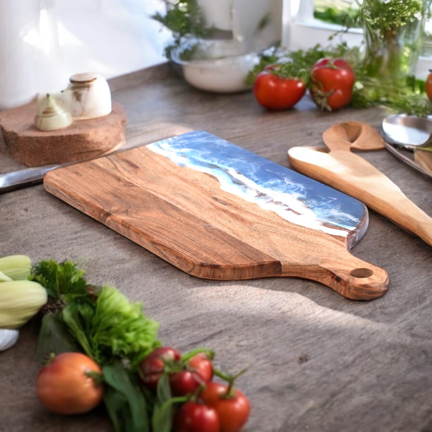 HandArted Resin Chopping Board – Ocean Wave Edition