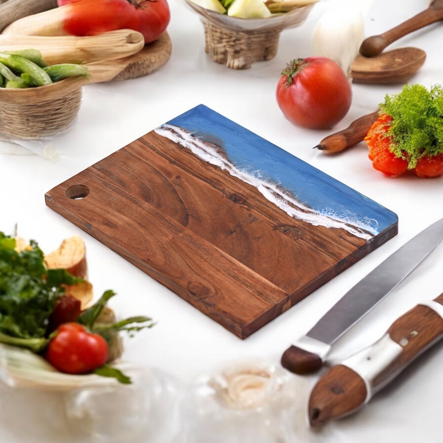 π Handcrafted Resin Chopping Board β Ocean Wave Edition