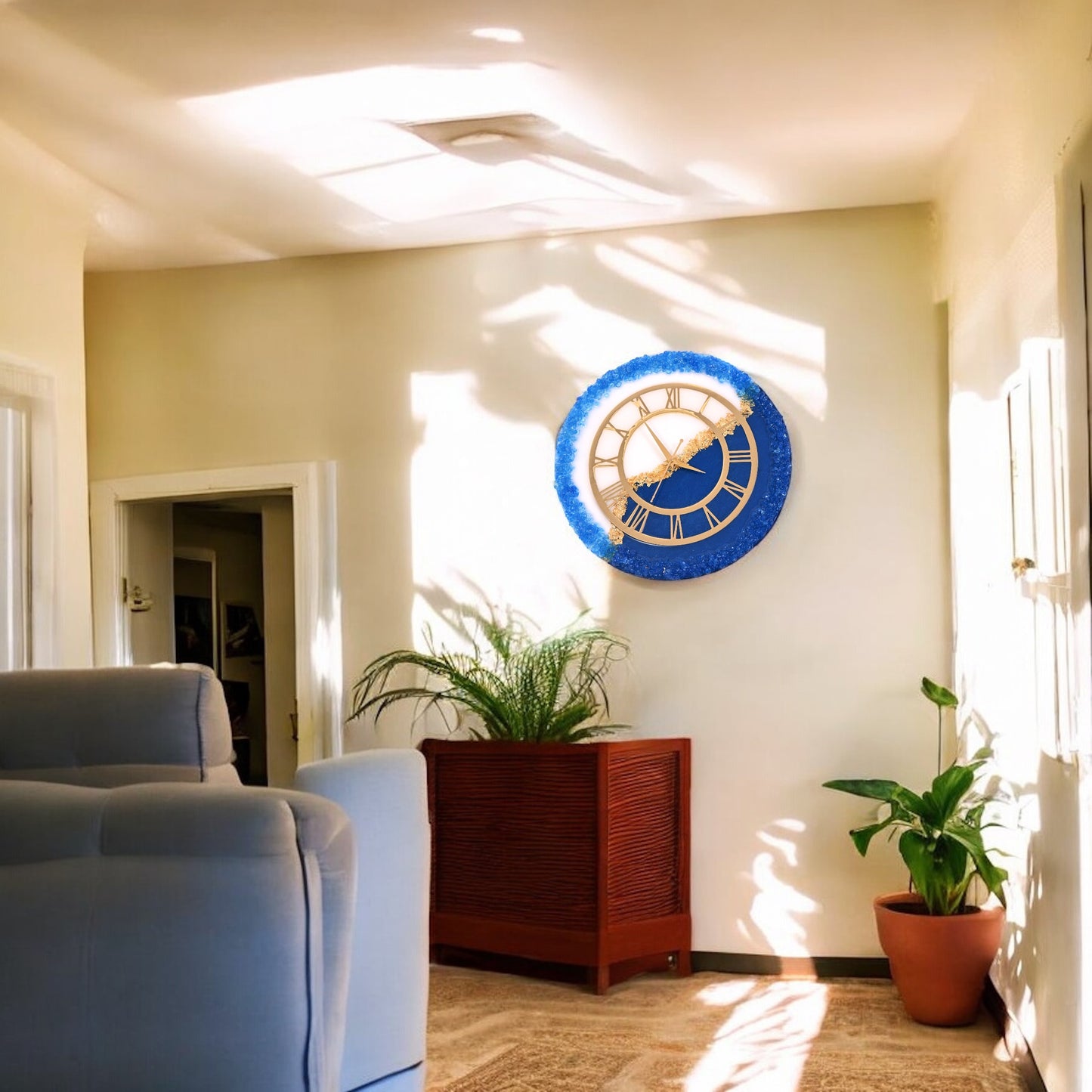 Blue Crest Clock