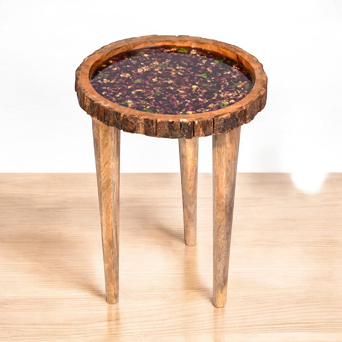HandArted Rose Petal Resin Coffee Table