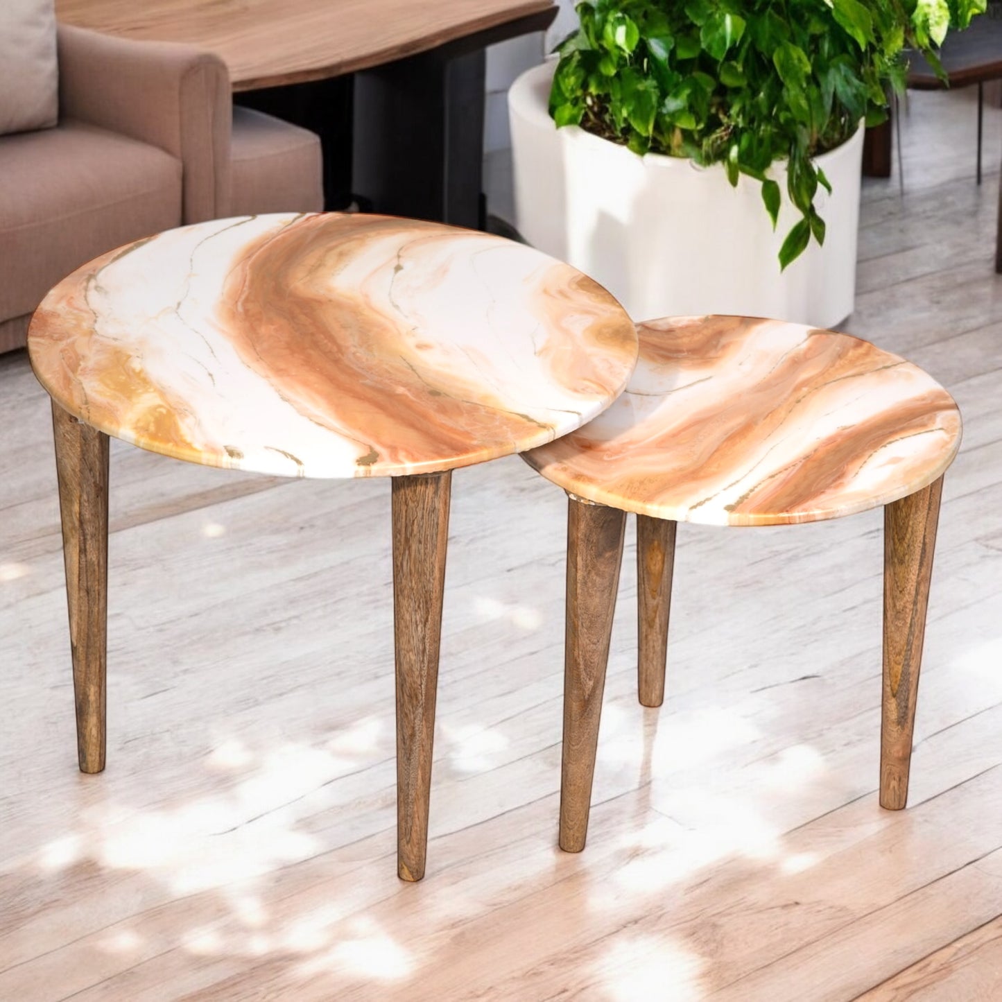 HandArted Stone Art Resin Coffee Table