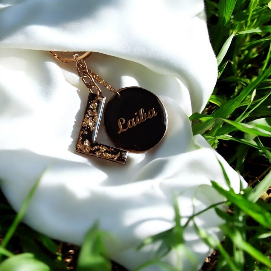 π€ Custom Resin Keychain β Letter & Name Block Edition