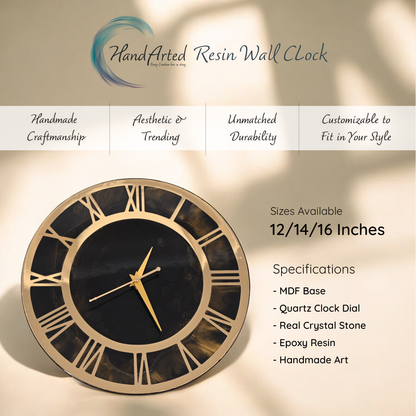 Elegant Resin Wall Clock – Handcrafted Luxury for Your Home