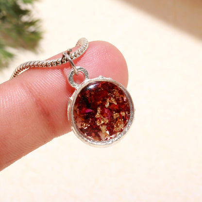 Rose petal preserved Resin pendent