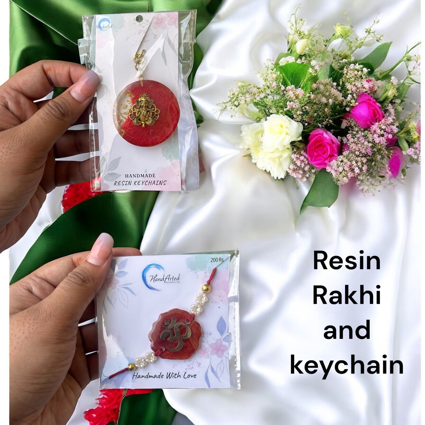 🔴 Customized Resin Rakhi Hamper for Brother – A Vibrant Celebration of Bond & Blessings