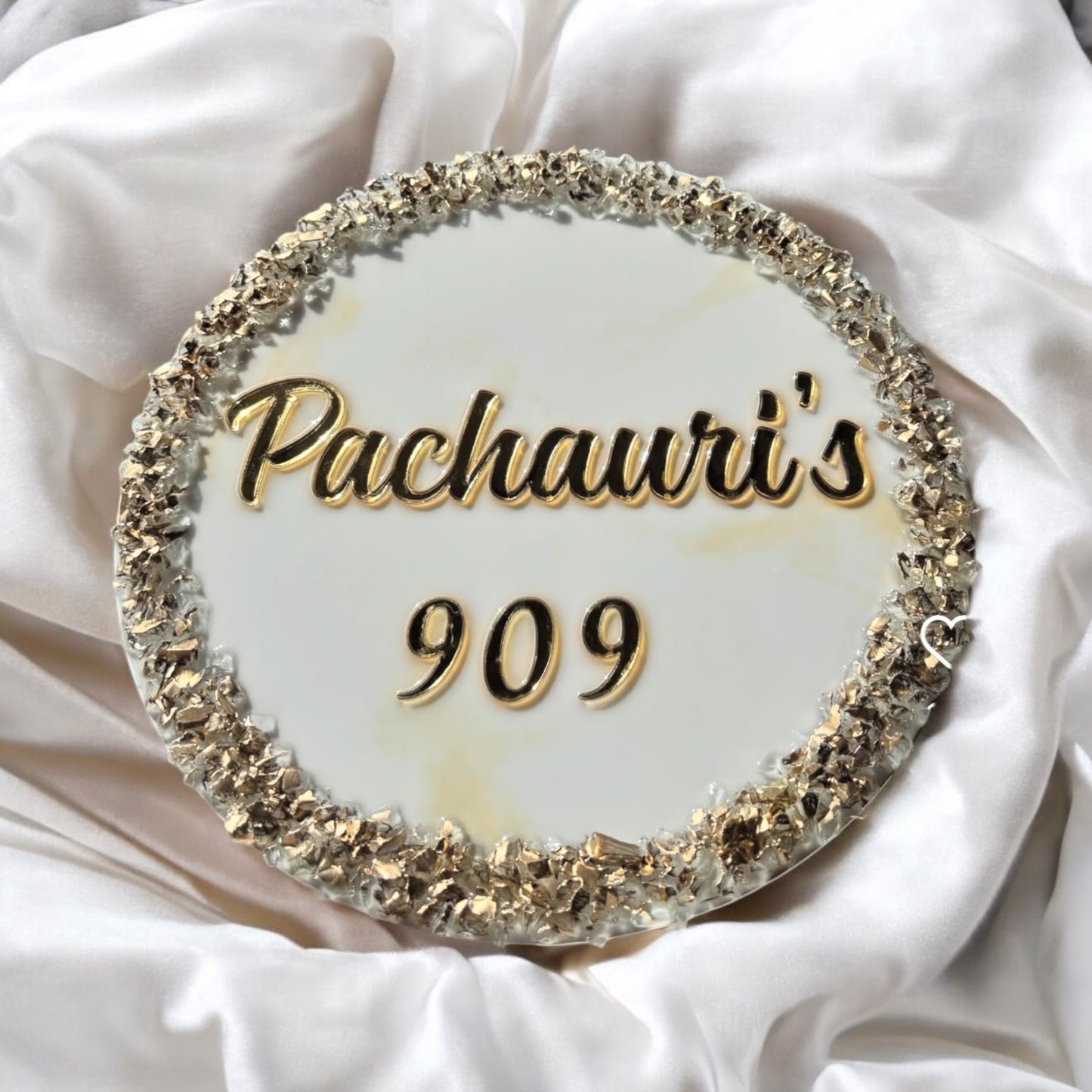 ❤ Custom Resin Name Plate – Shimmering Silver & Gold Edition ❤