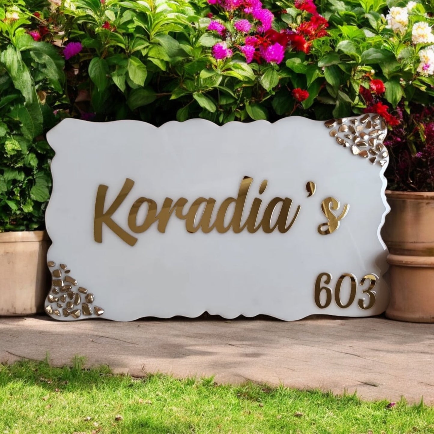 ❤️ Resin Home Door Name Plate – Pristine Elegance for Your Sweet Home