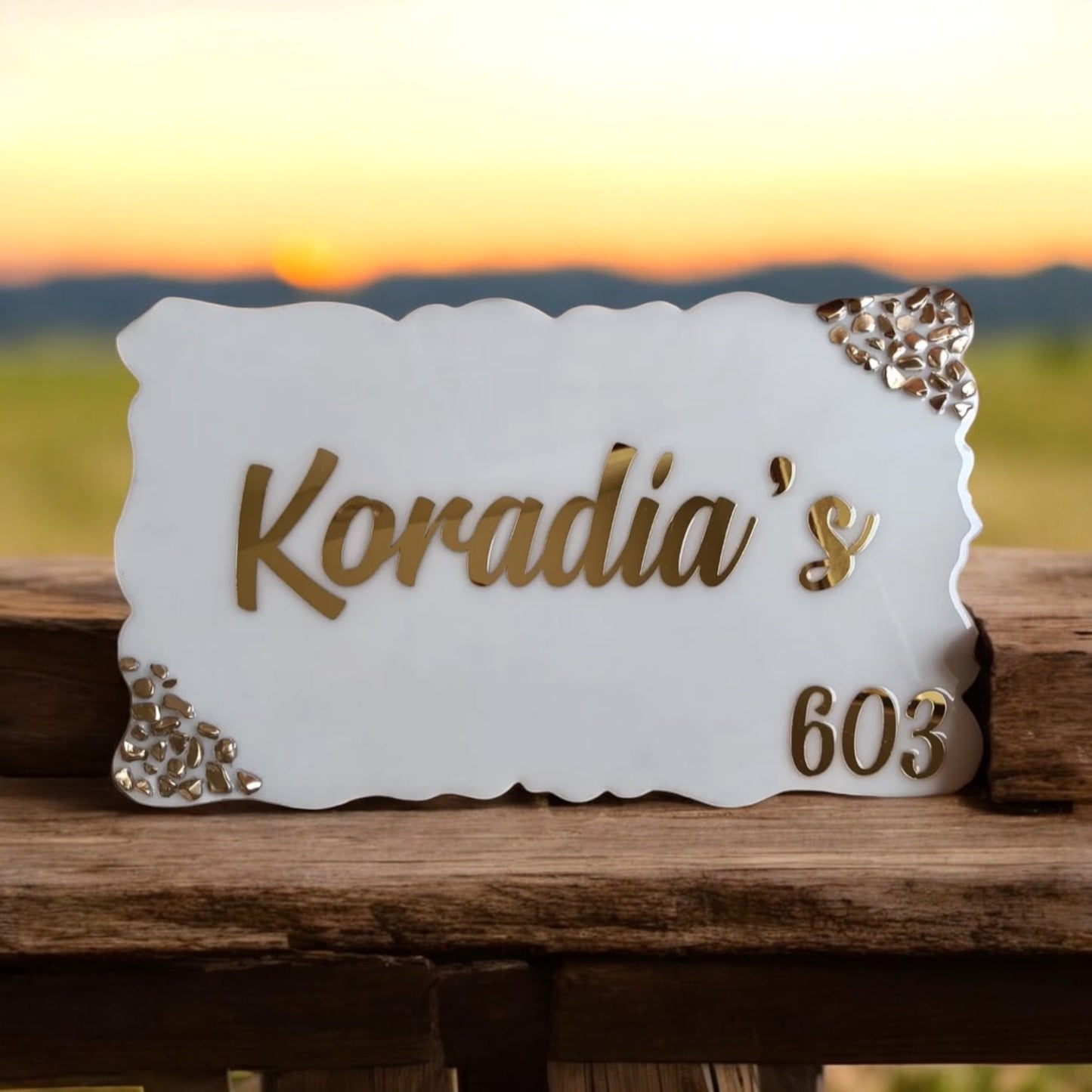 ❤️ Resin Home Door Name Plate – Pristine Elegance for Your Sweet Home