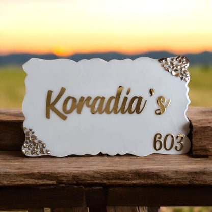 ❤️ Resin Home Door Name Plate – Pristine Elegance for Your Sweet Home