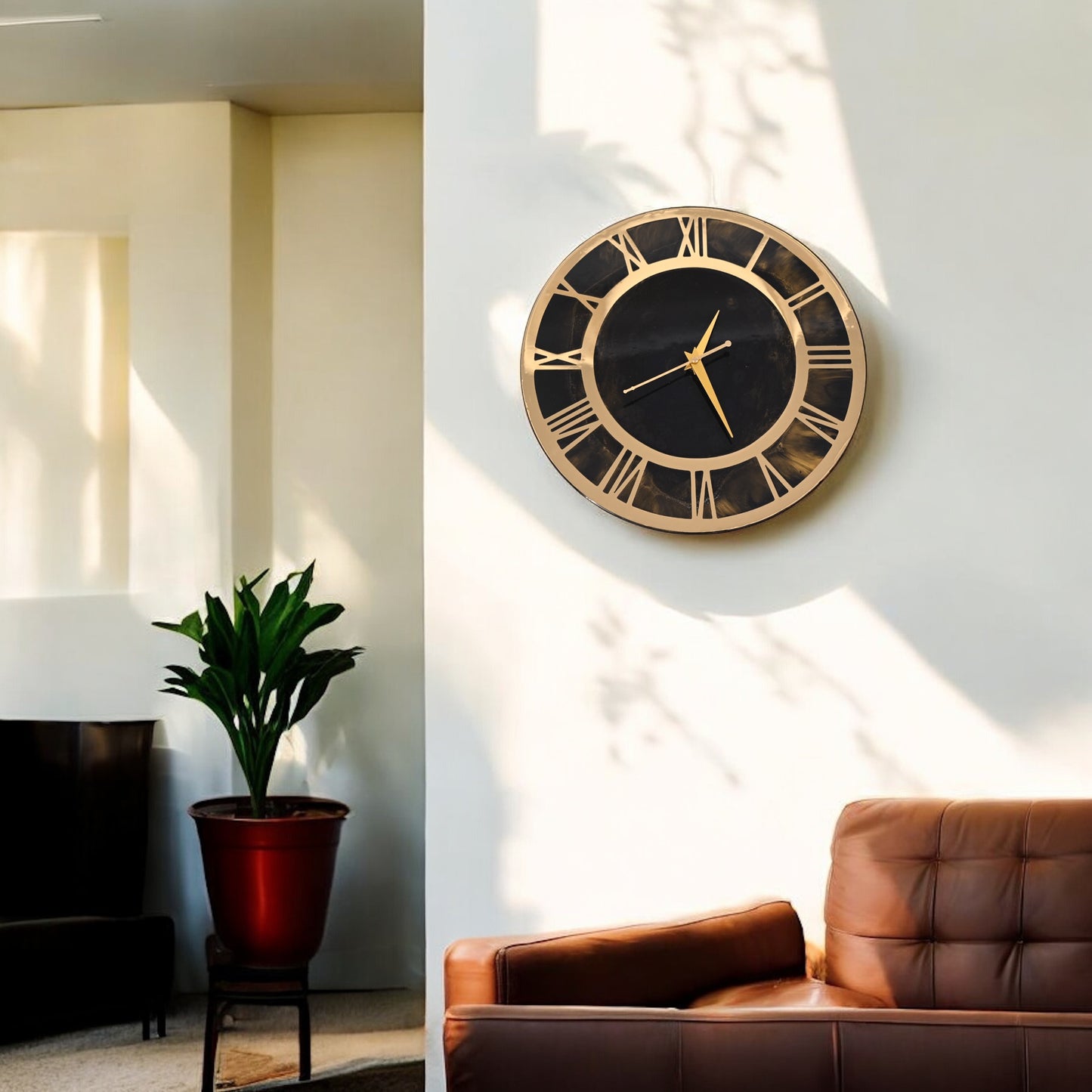 Elegant Resin Wall Clock – Handcrafted Luxury for Your Home