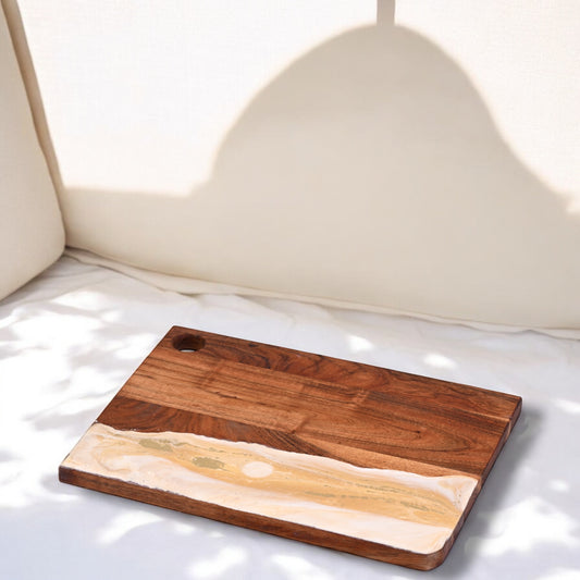🤍Handcrafted Resin Chopping Board – Desert Dune Edition
