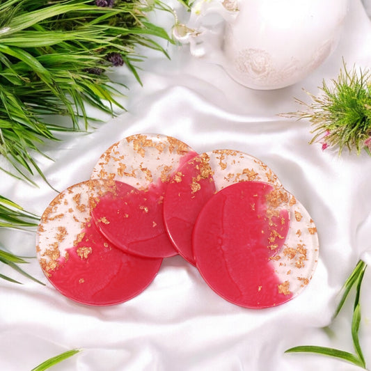 ❤️ Resin Coaster – Red with Gold Foil Edition