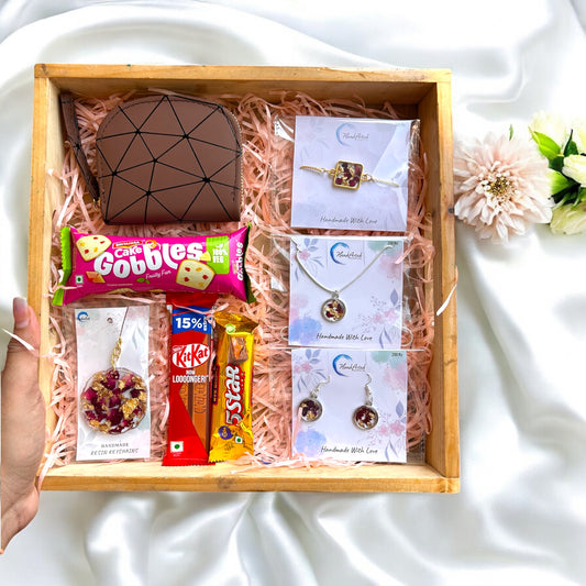 🌹 Customized Resin Rakhi Gift Hamper for Sister – A Divine Touch of Love & Elegance