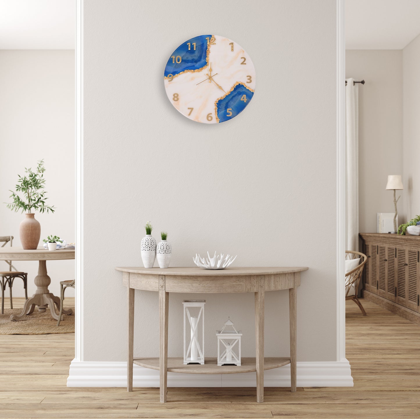 Ocean Luxe Resin Wall Clock – Art Meets Timeless Elegance